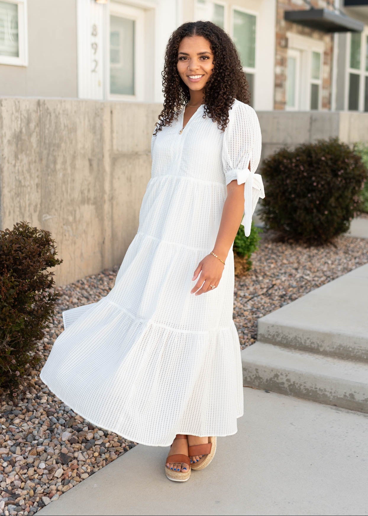Small white gingham dress