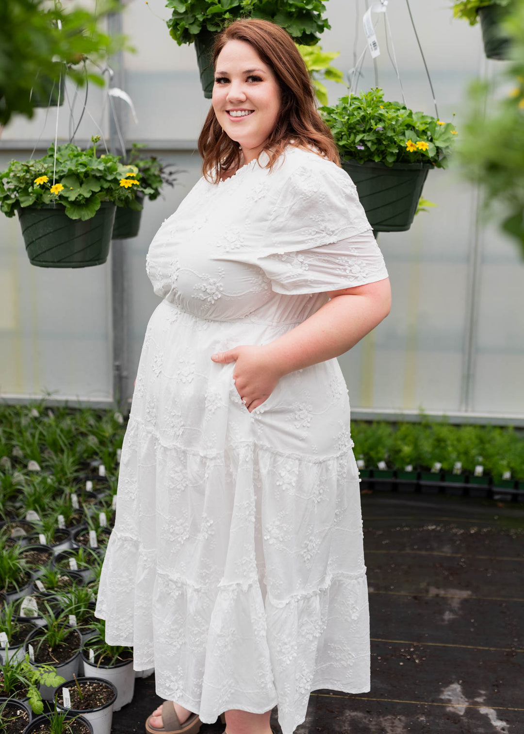 Rhea White Floral Embroidered Dress – Lena Layne