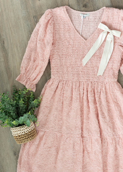 Robin Blush Floral Textured Dress