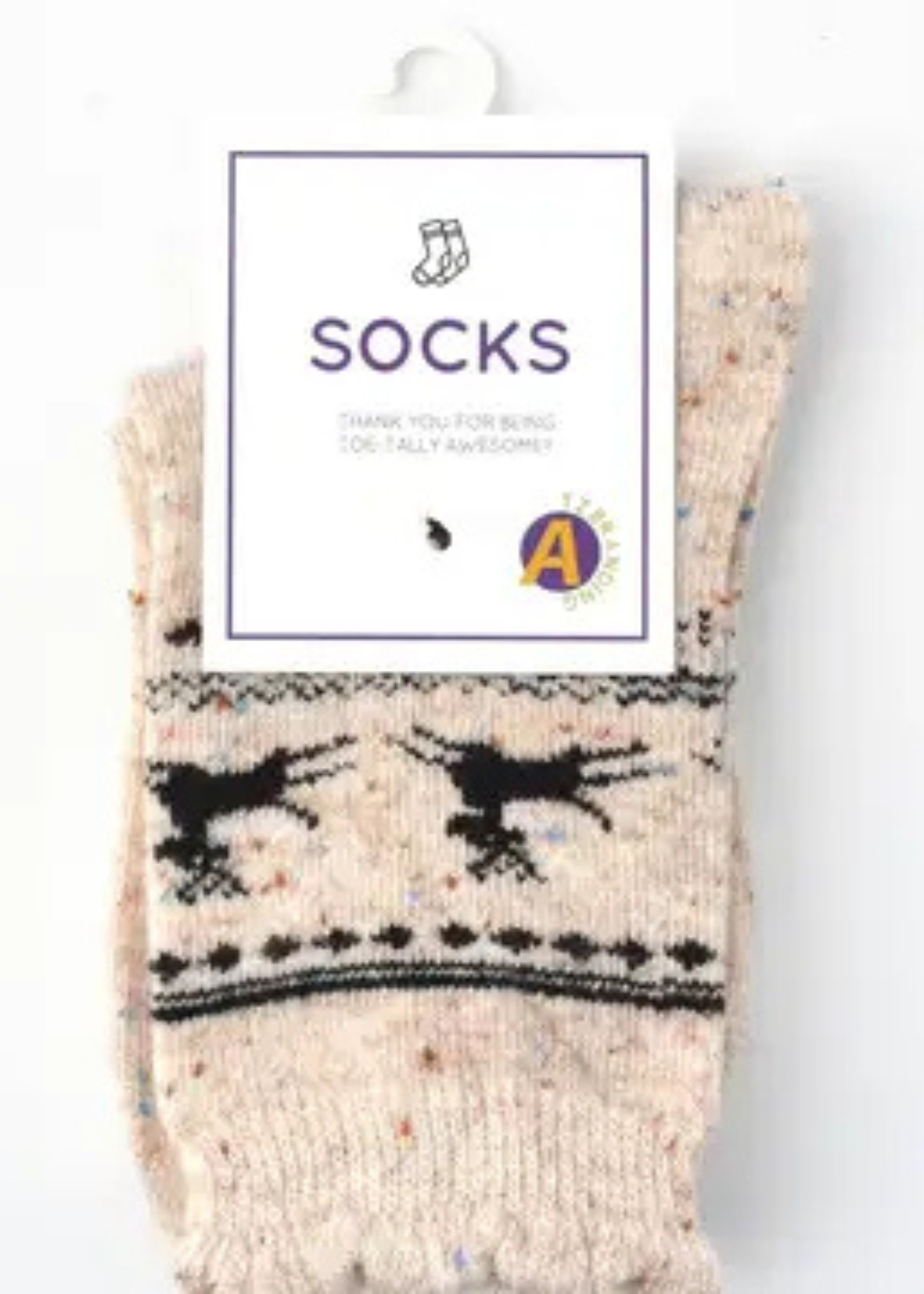 Rory Beige Deer Socks