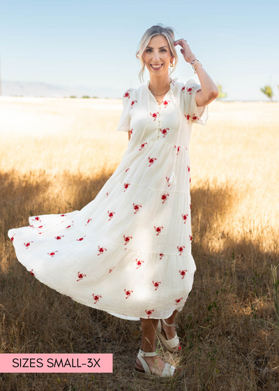 Ivory floral dress
