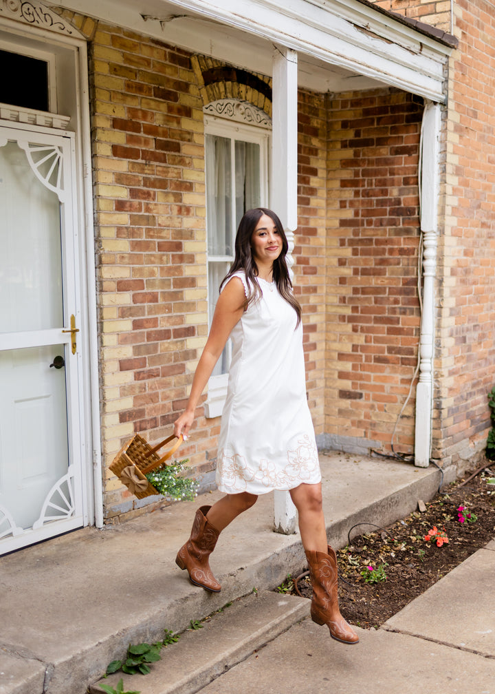 lena mini dress - ivory Lena Ruched Mini Dress