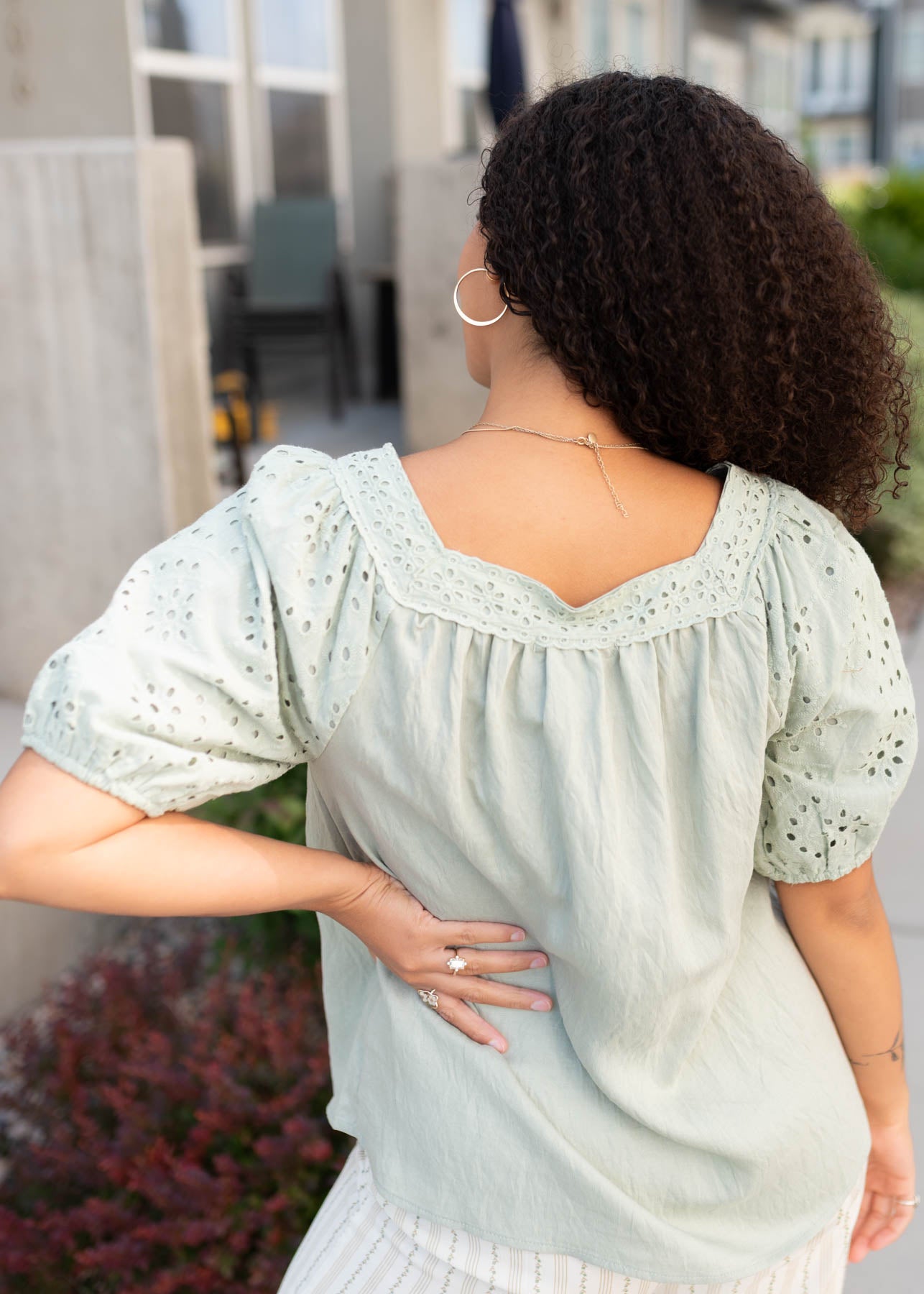 Back view of the sage top