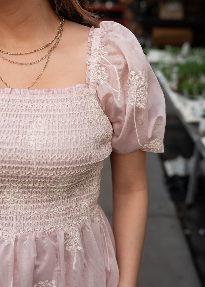 pink smocked dress women PINK SMOCKED SLEEVELESS TIE FRONT MIDI DRESS L