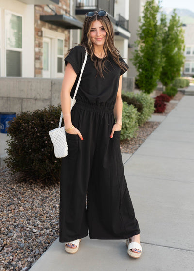 Black jumpsuit with pockets