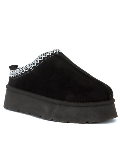 Black platform clogs