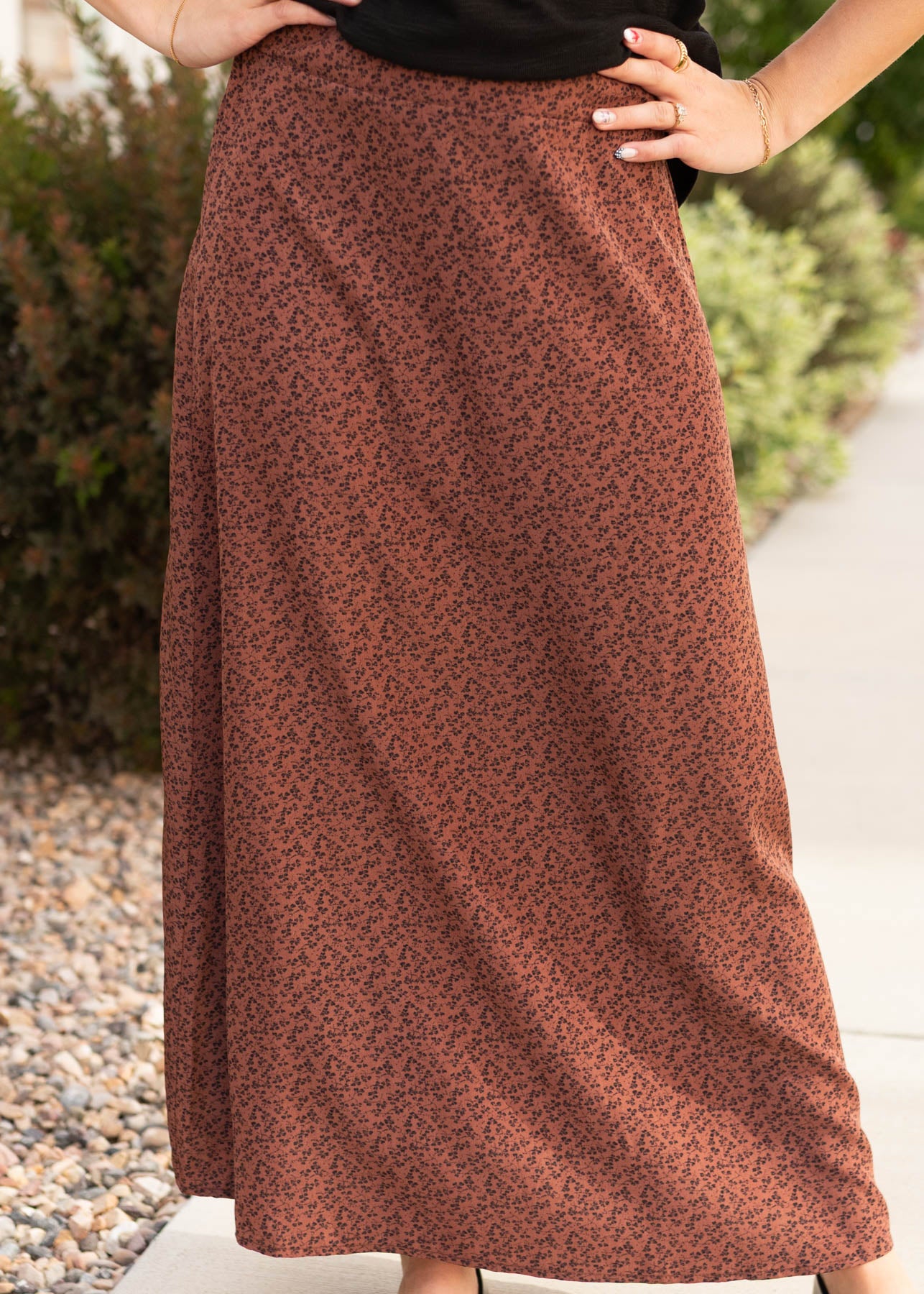 Modest chestnut pattern skirt at Lena Layne