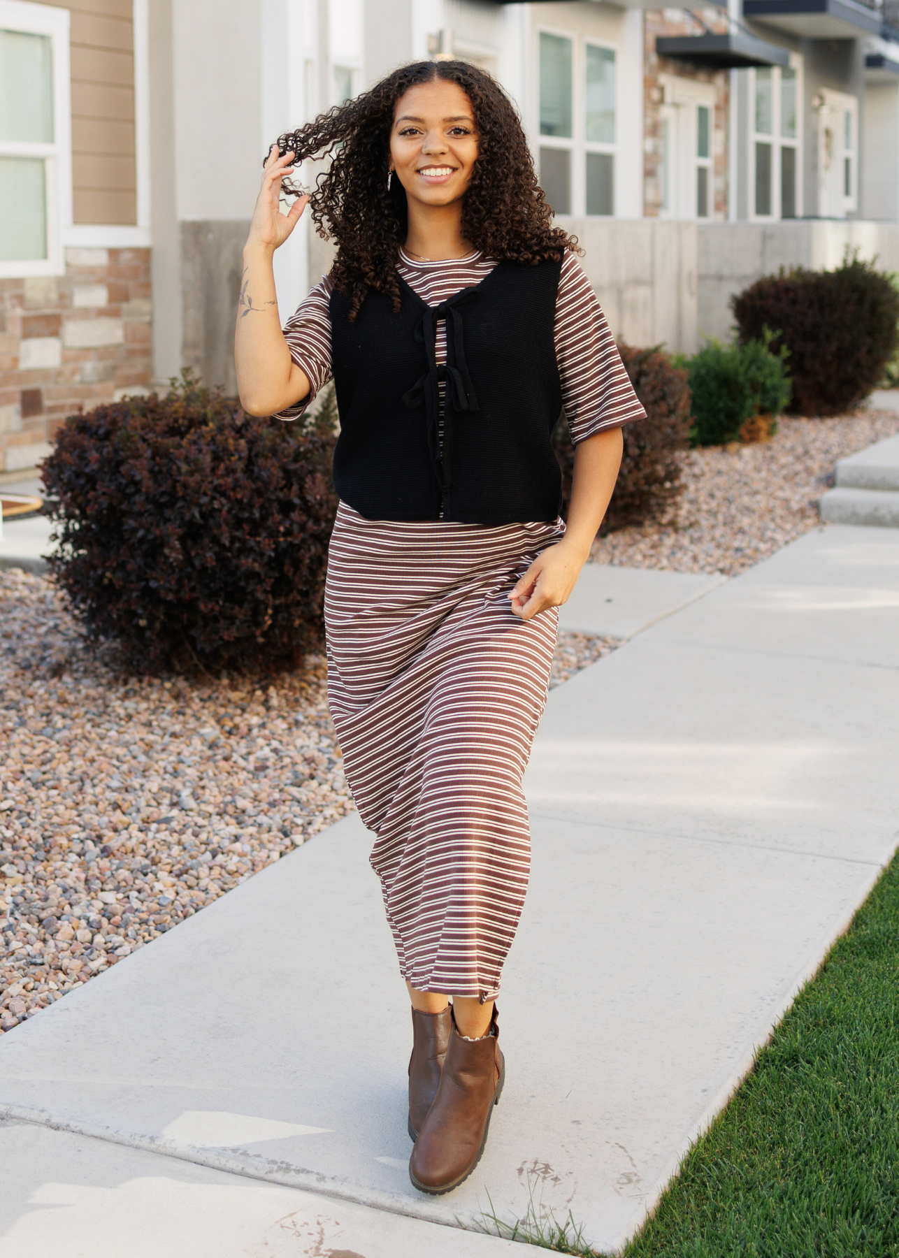 Sahana Black Knit Sweater Vest