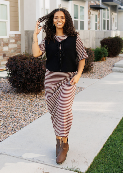 Sahana Black Knit Sweater Vest