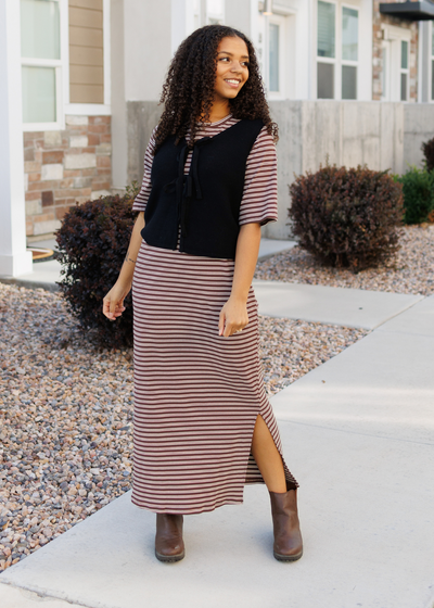 Sahana Black Knit Sweater Vest