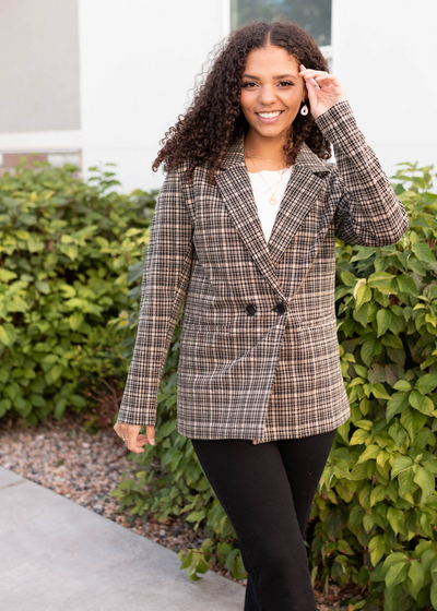 Sam Taupe Plaid Blazer
