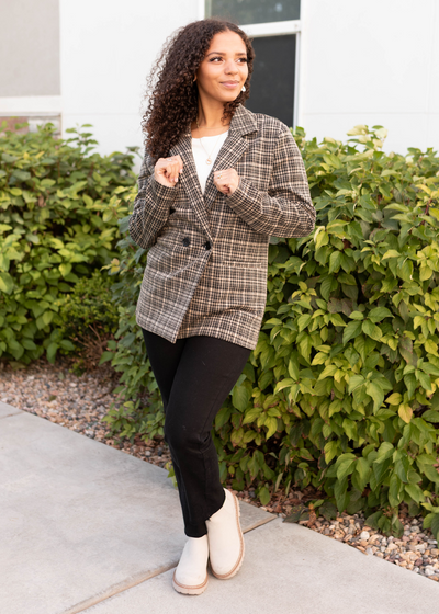 Sam Taupe Plaid Blazer