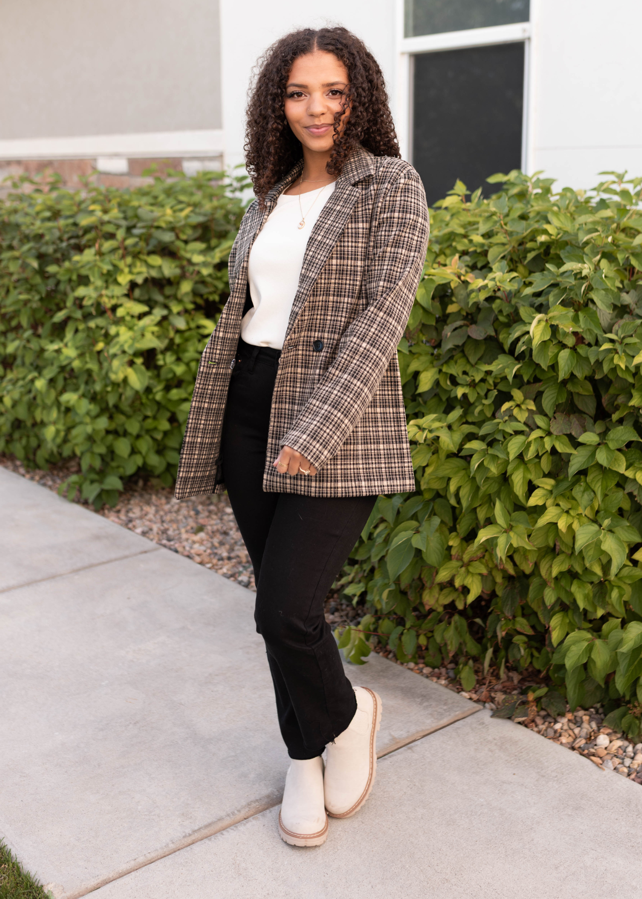 Sam Taupe Plaid Blazer