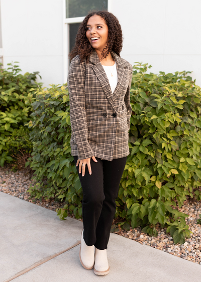 Sam Taupe Plaid Blazer
