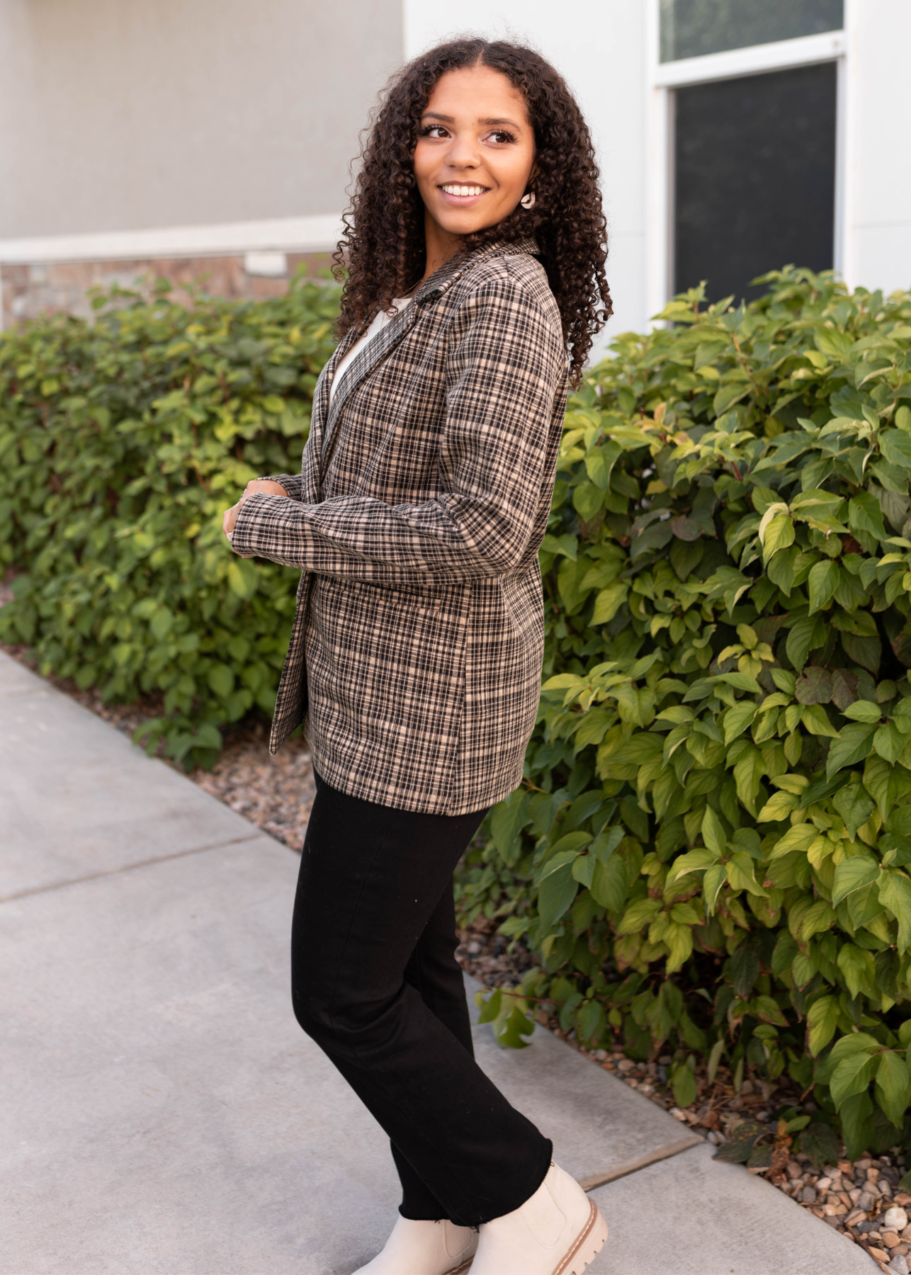 Sam Taupe Plaid Blazer