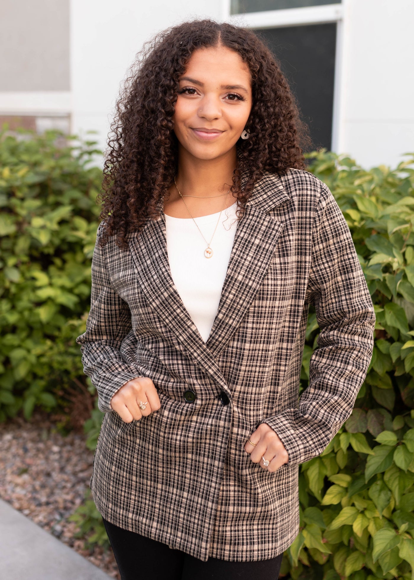 Sam Taupe Plaid Blazer