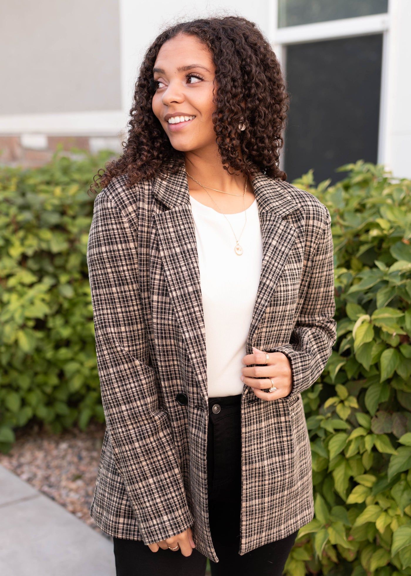 Sam Taupe Plaid Blazer