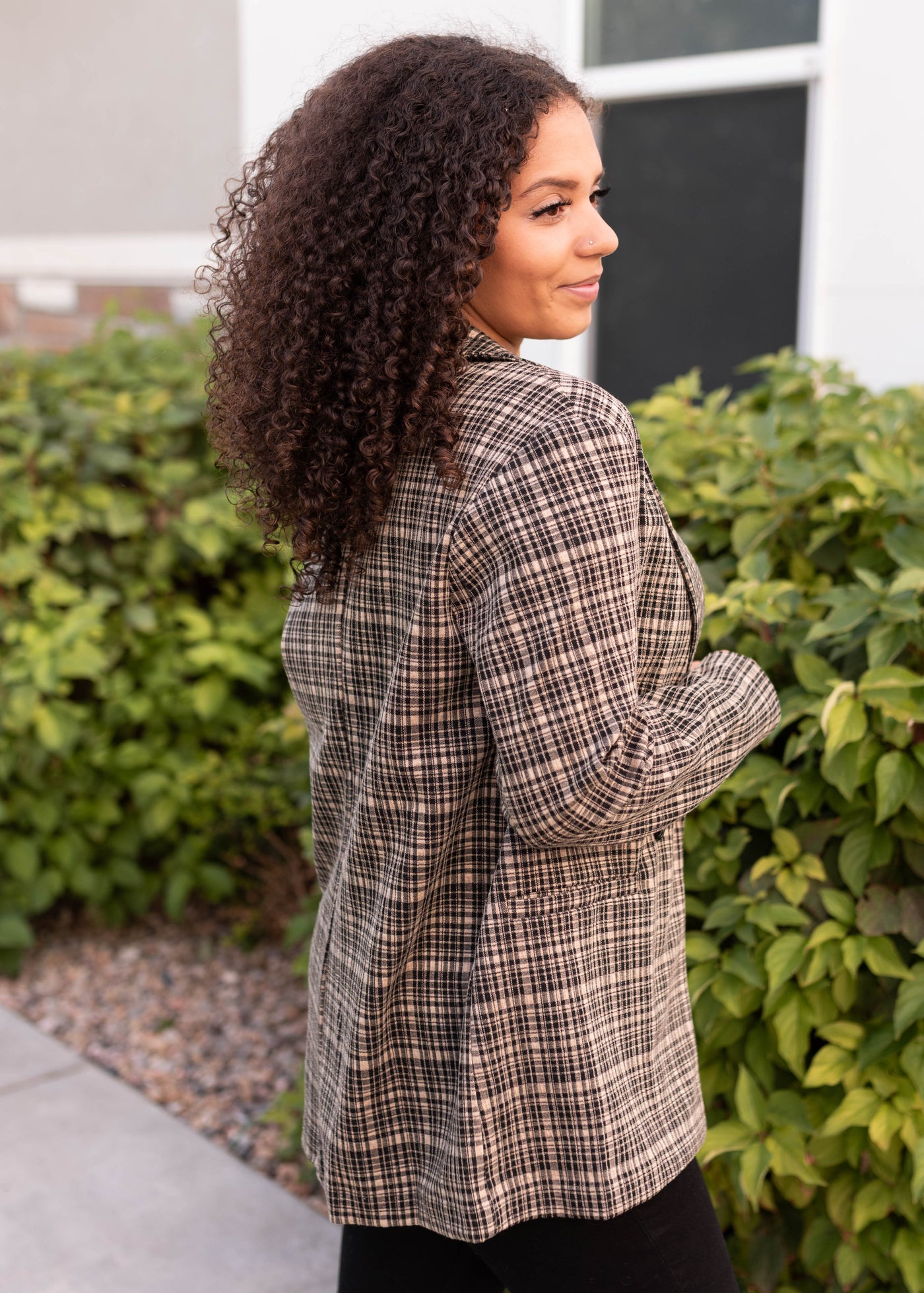 Sam Taupe Plaid Blazer