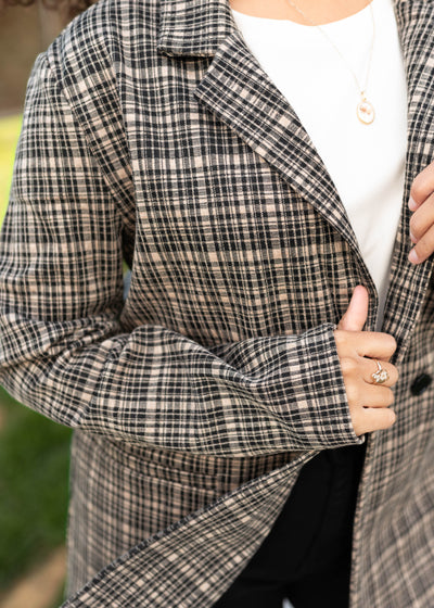 Sam Taupe Plaid Blazer