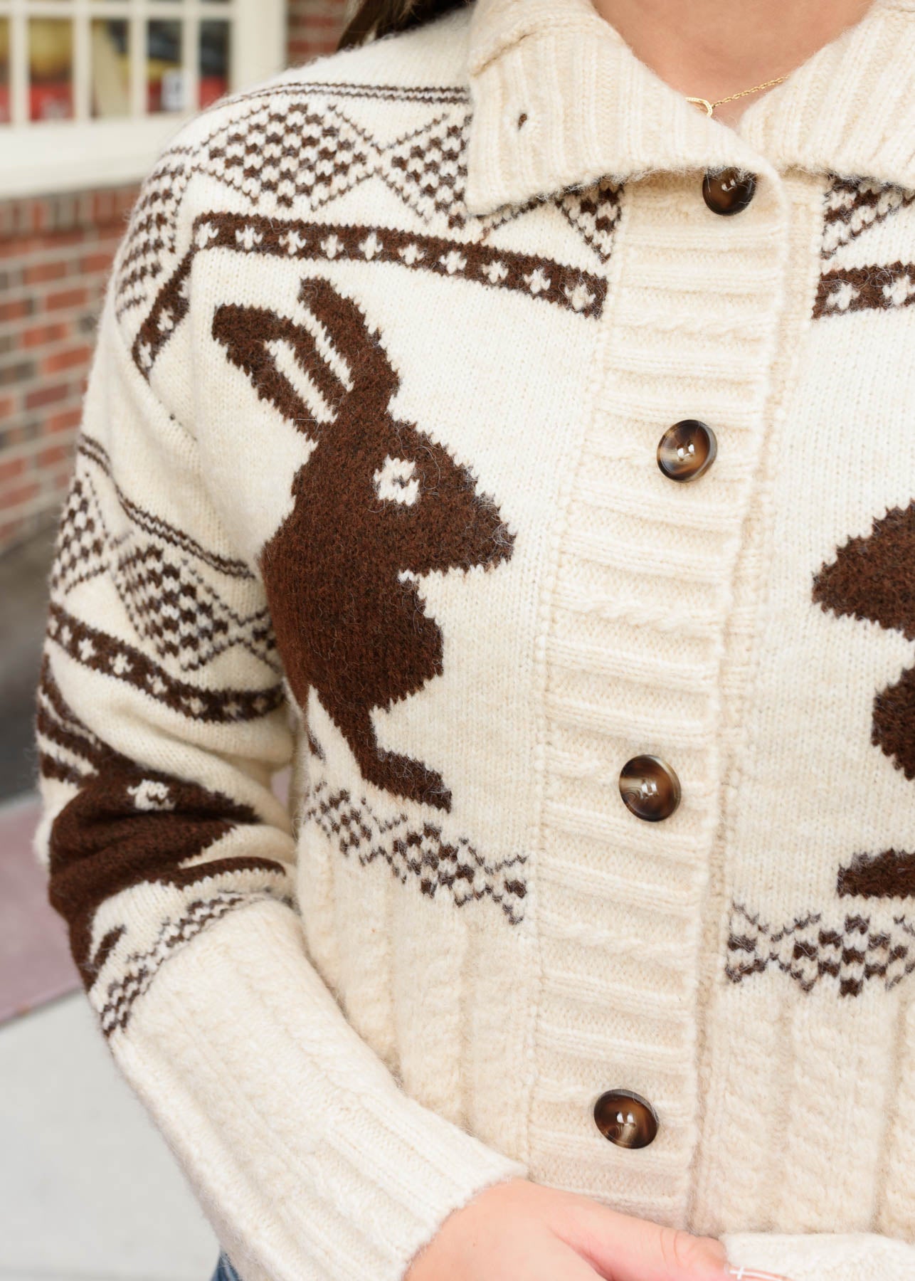 Sami Cream Pattern Cardigan