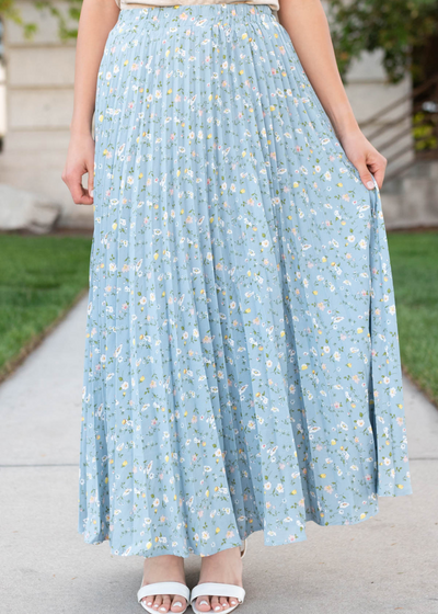 Close up of the fabric on the cornflower maxi skirt