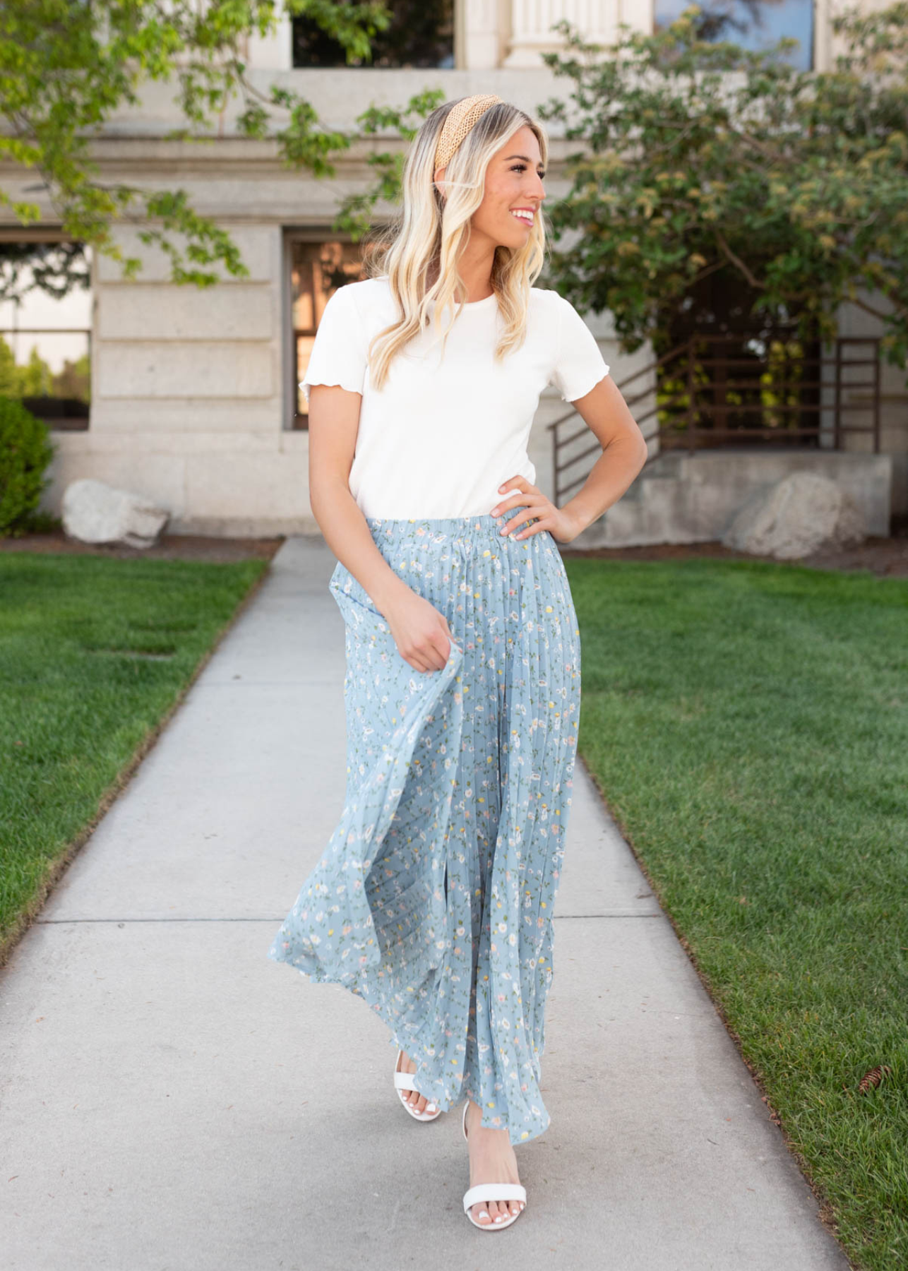 Small cornflower maxi skirt