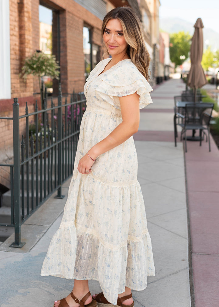 Lena & Lou Sarah Cream Floral Lace Dress | Lena Layne