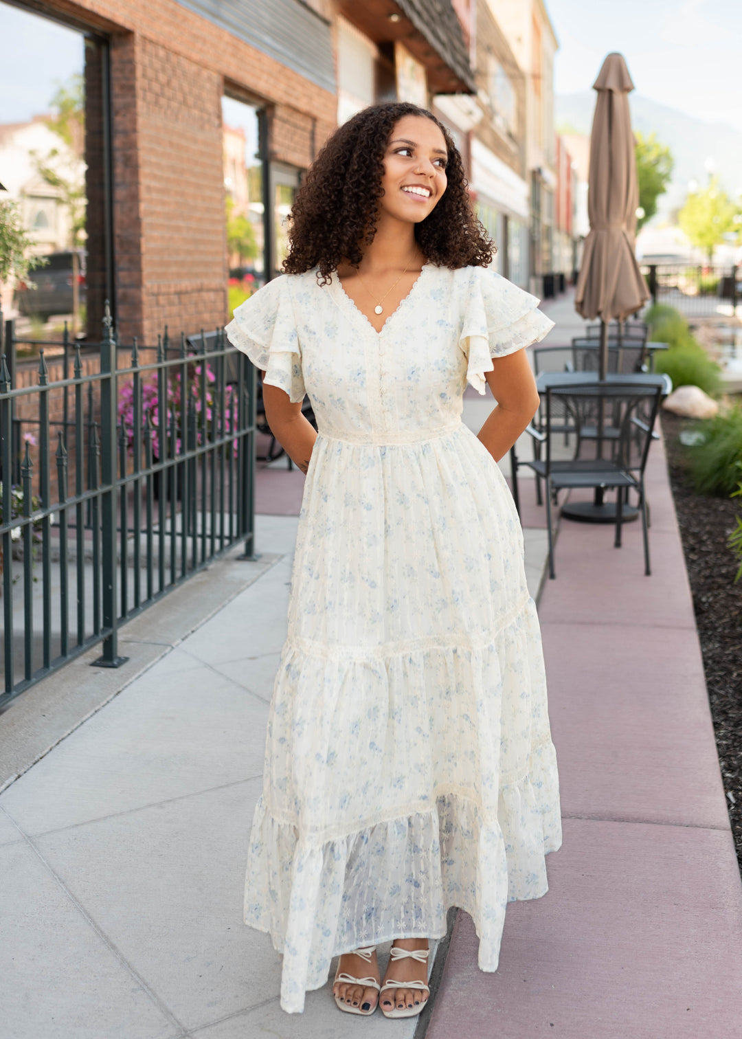 Lena & Lou Sarah Cream Floral Lace Dress | Lena Layne