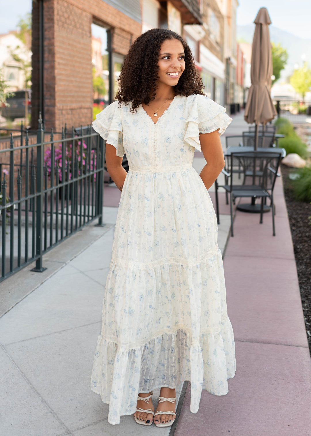 Lena & Lou Sarah Cream Floral Lace Dress | Lena Layne