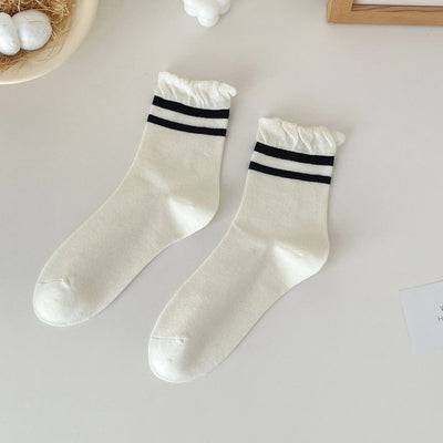 Black double stirpe socks