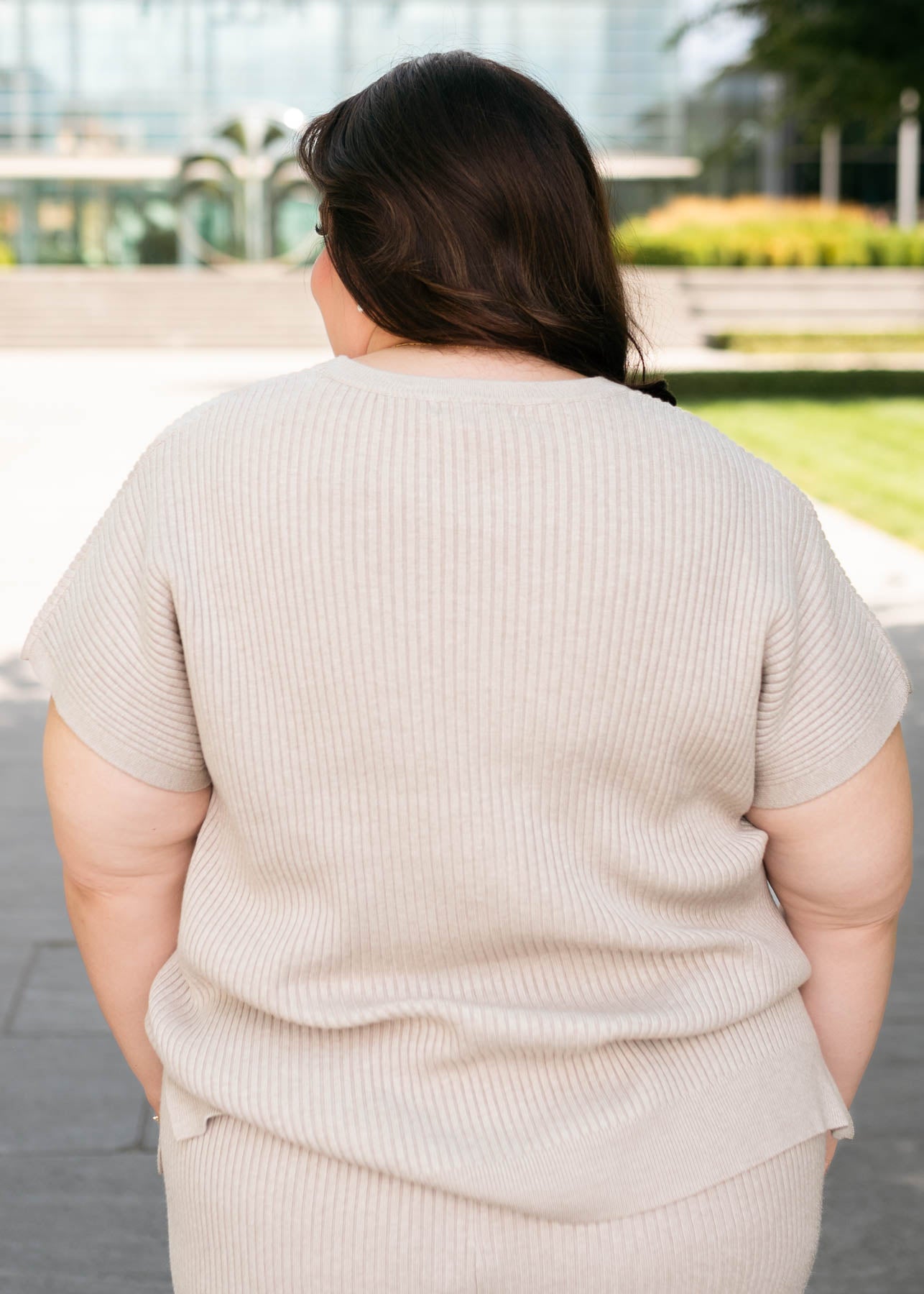 Selene Taupe Ribbed Sweater