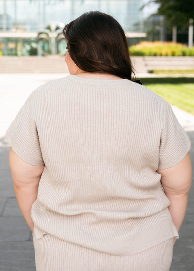 Selene Taupe Ribbed Sweater