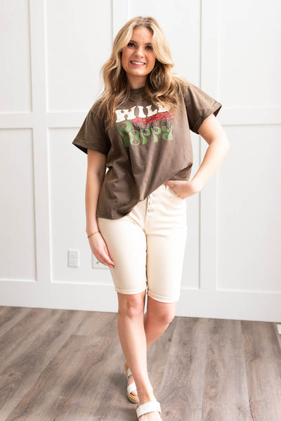 Short sleeve charcoal wild poppy t-shirt