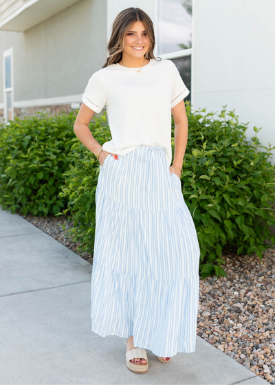 Short sleeve ivory top