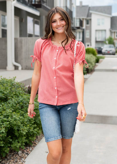 Sherry Denim High waist Bermuda Shorts