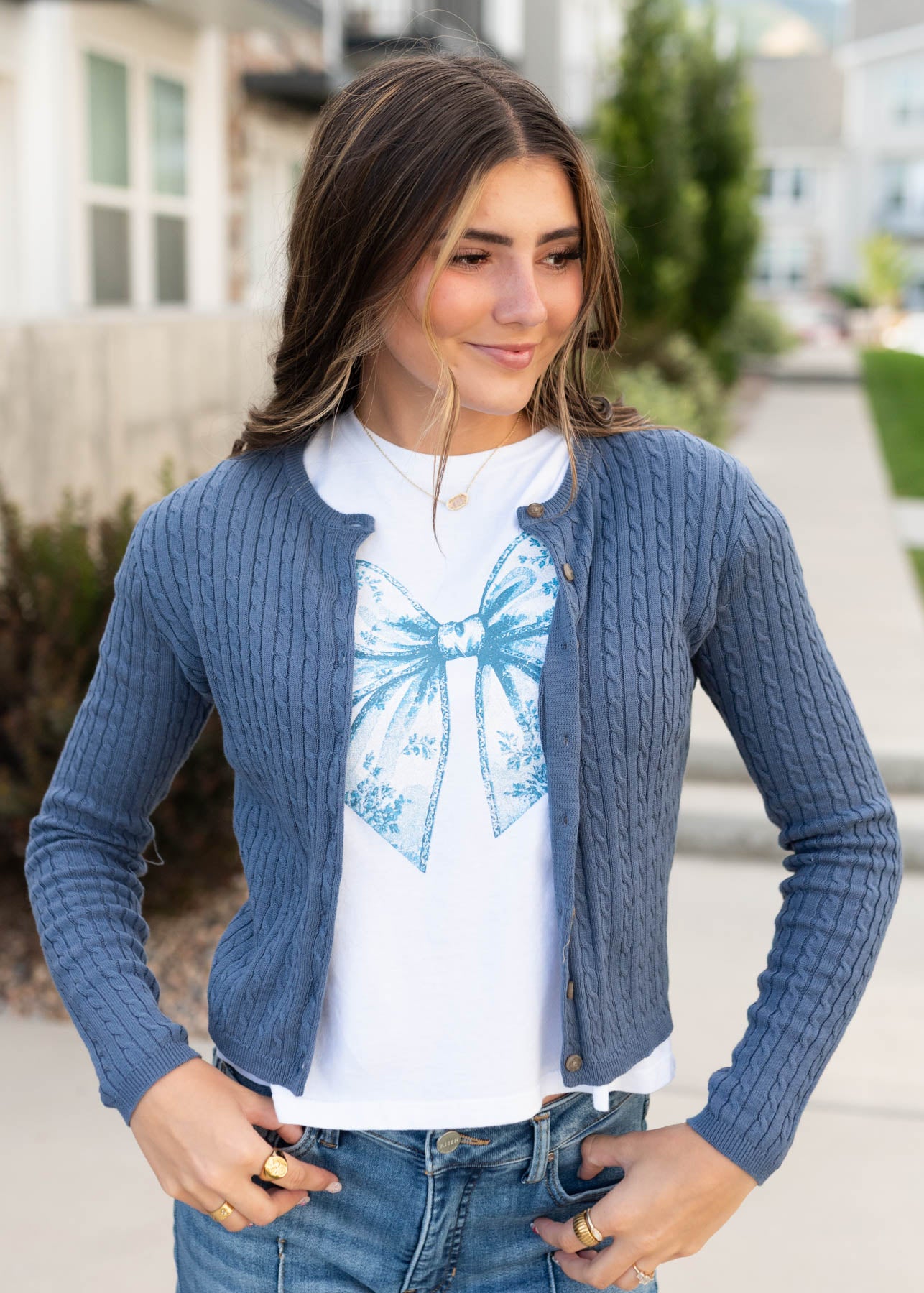 Sicily Dusty Navy Cardigan