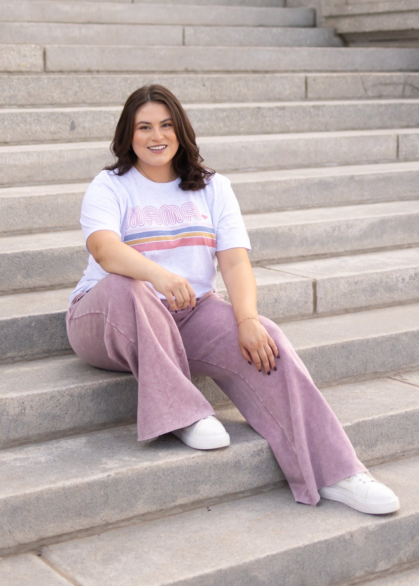Plus size dusty pink pants