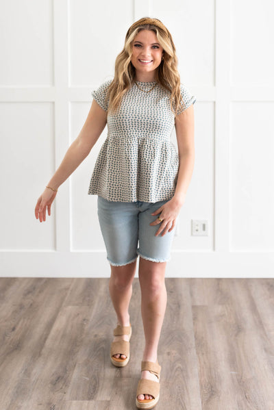 Sloane Blue Patterned Top