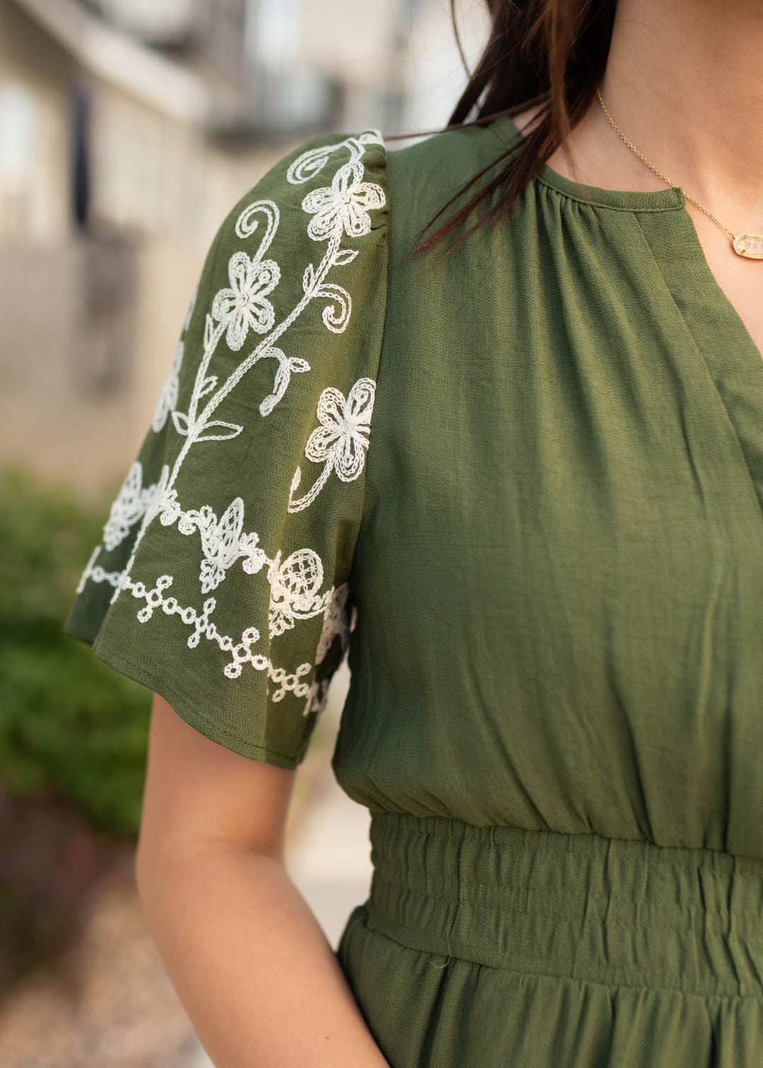 sachin and babi light blue dress Light Olive Floral Embroidered Tied Waist Midi Dress – PinkBlush
