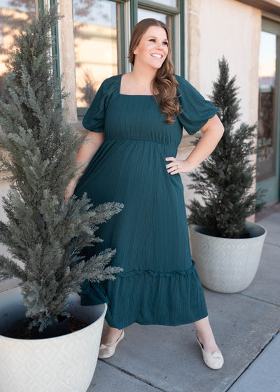 Plus size forest green dress in plus size