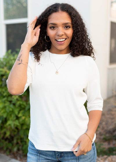 Tabitha Ivory Lace Top