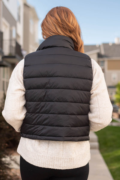 Back view of Taryn black vest