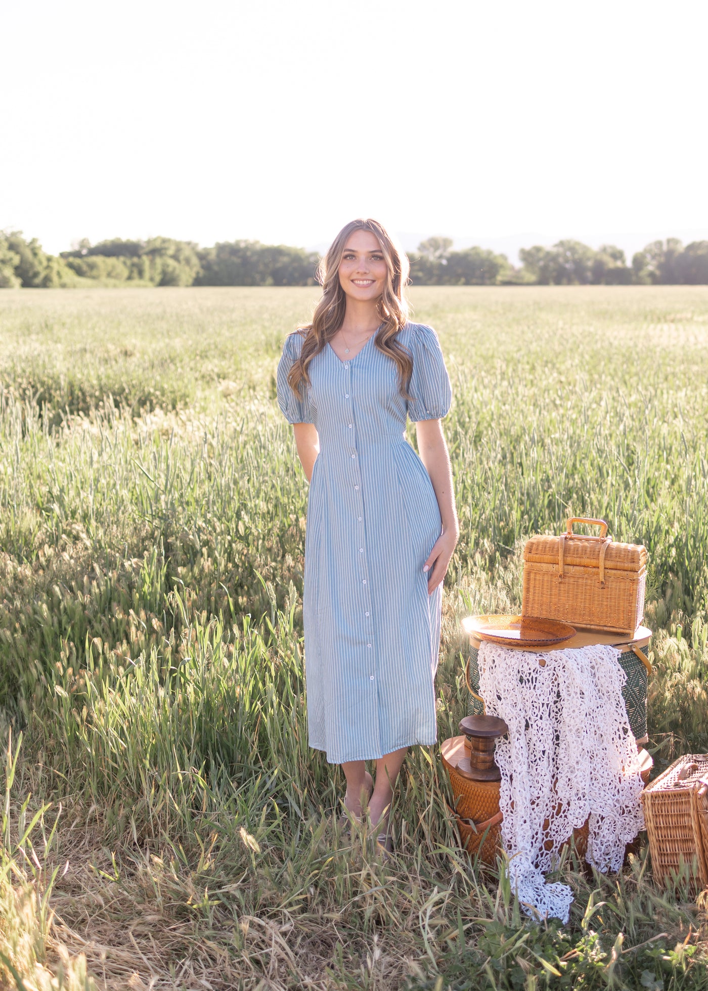 denim pinstripe dress Denim Pinstripe Dress Small