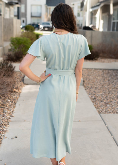 Back view of the sage formal dress