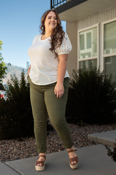 Plus size white top