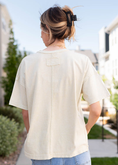 Back view of the cream rodeo top
