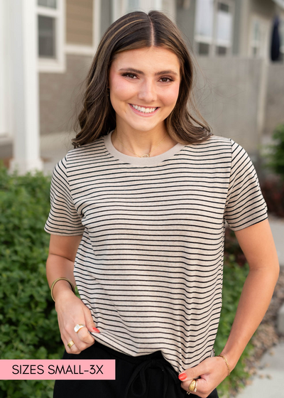 Black stripe top