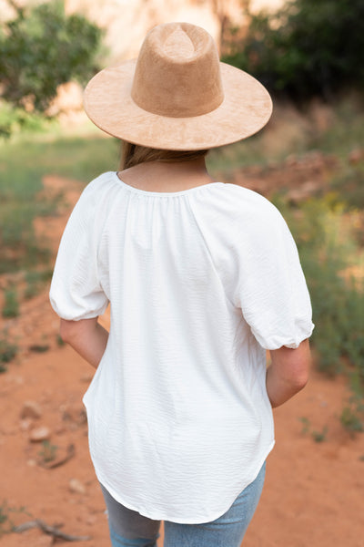 Back view of a white top