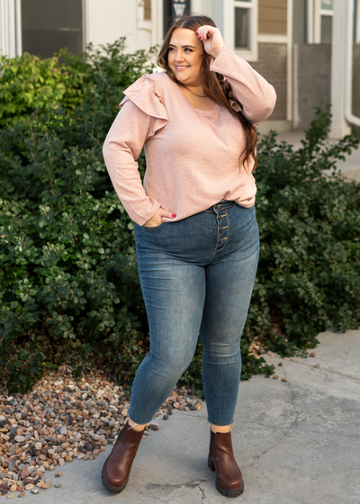 Plus size mauve top