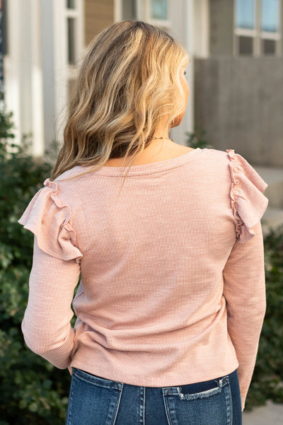 Back view of a mauve top